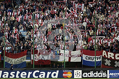 The Ajax fans before the match Editorial Stock Photo